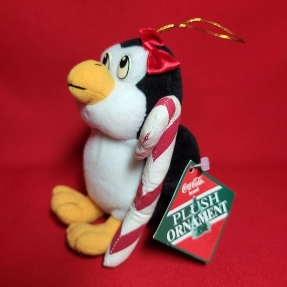 Coca Cola Penguin Christmas Plush Ornament 1999 - Picture 4 of 11